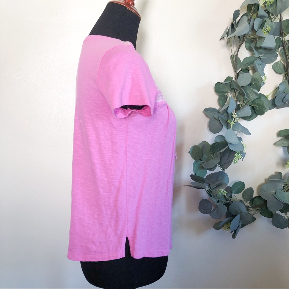 talbots | pink embroidered short sleeve tassels - Picture 3 of 7